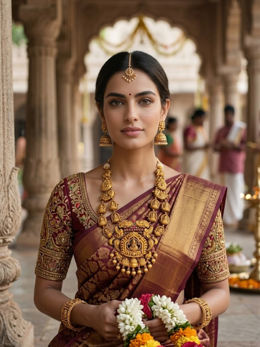 Royal Lakshmi Temple Gold Necklace Set – Heritage Bridal Statement Jewellery
